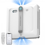 Fönsterputsrobot Liectroux S9 med 2 rullborstar, 6-vägs vattenpumpspray, borstlös motor, 9 kPa sugkraft, ramfri användning, 8 mikrobrytare, säkerhetslina och strömkabel i ett, app- och fjärrkontroll, röstmeddelanden